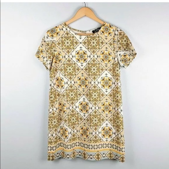 Lulus Yellow dandelions Paisley Shift Dress - Picture 2 of 6